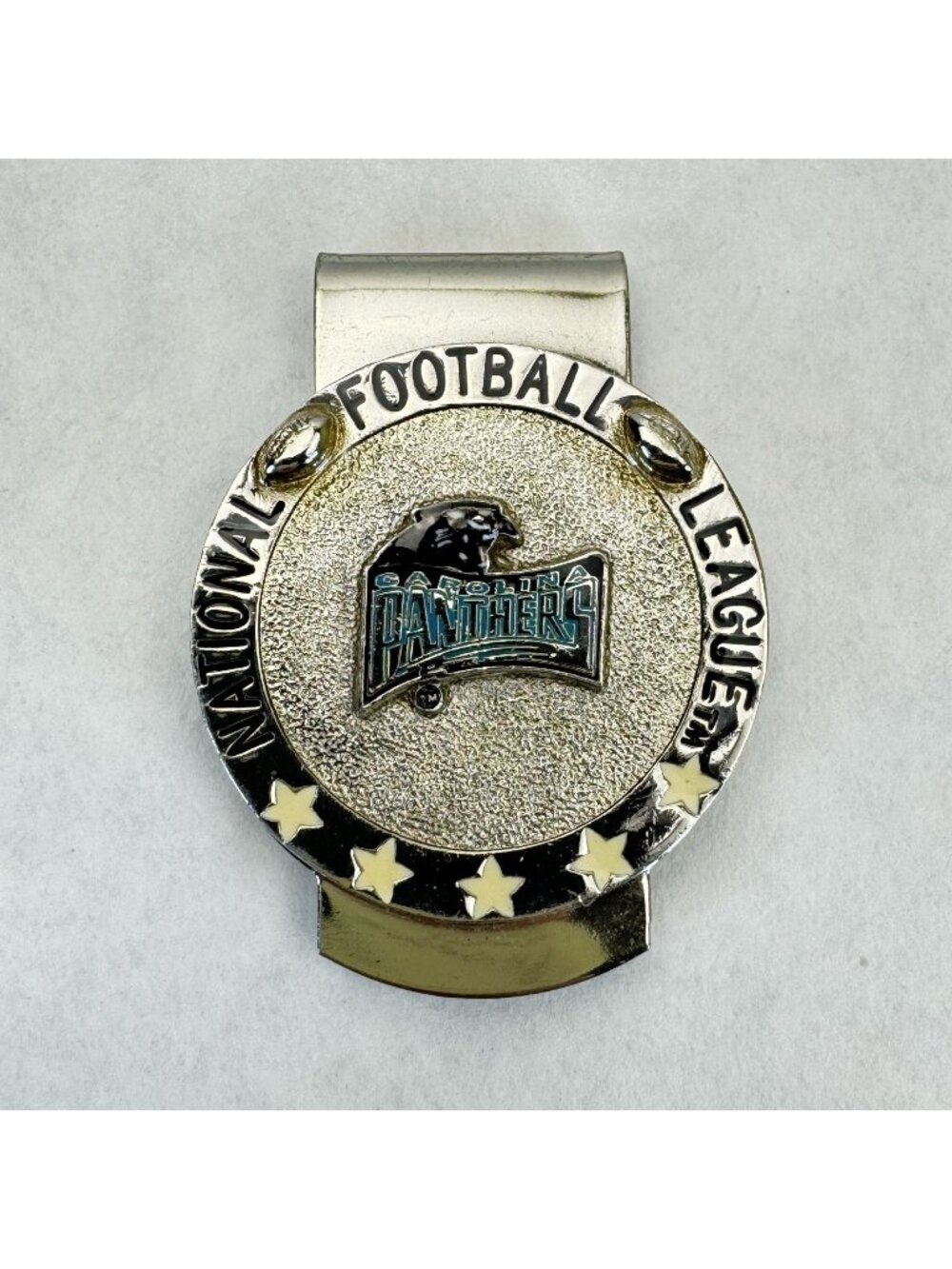 NFL Carolina Panthers Logo Money Clip Silver-tone Metal Football